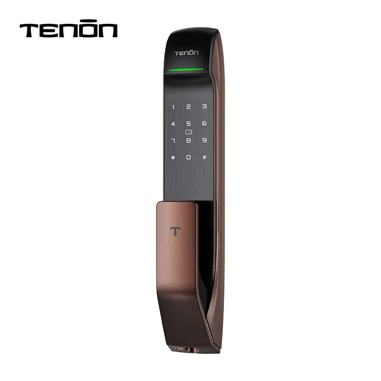 TENON A2 - Automatic Biometric Fingerprint Zinc Alloy Lock Fingerprint + Password +IC Card Key + Mechanical Key
